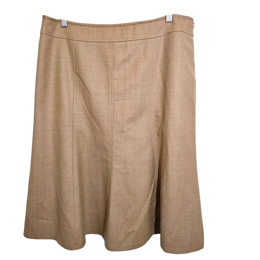 Pendleton Petite Women's Tan Wool‎ A-Line Midi Skirt Size 16 USA Office Holiday